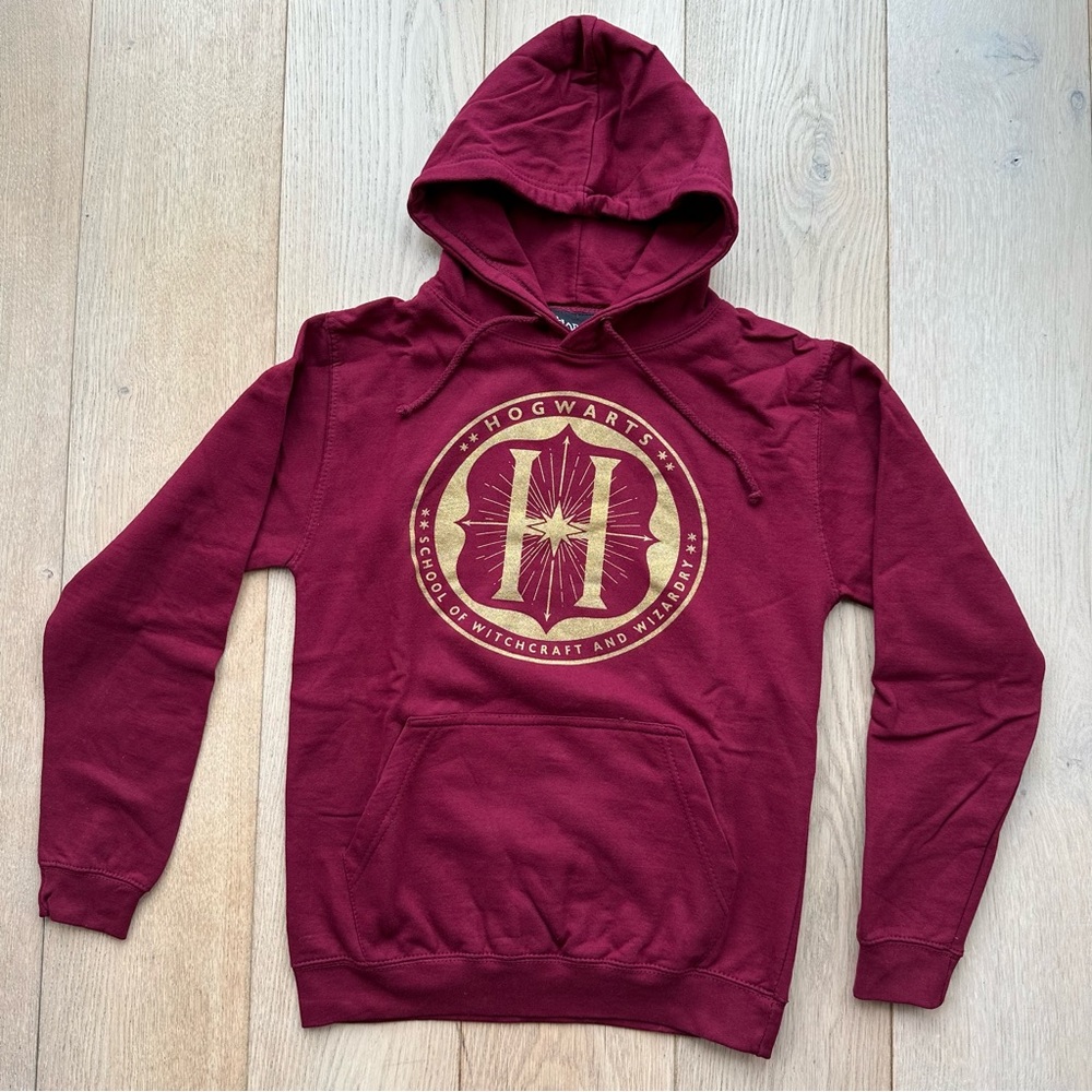 Harry Potter & the Cursed Child Parts 1 & 2 Red Hogwarts Pullover Hoodie Sweater